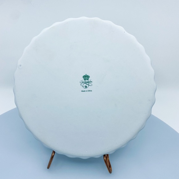 Vintage Rose by Christineholm Round Fluted Quiche Pie Tart Porcelain Dish 9.5” - Picture 7 of 12